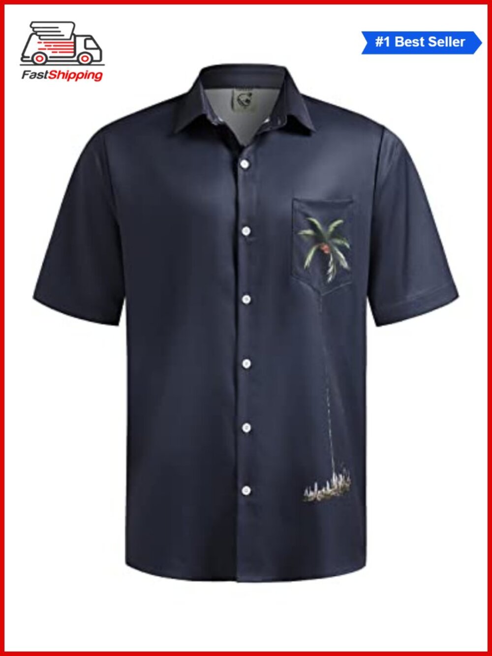 ✨Hardaddy Men's Hawaiian Coconut Printed Button Down Short Sleeve Beach Shirt